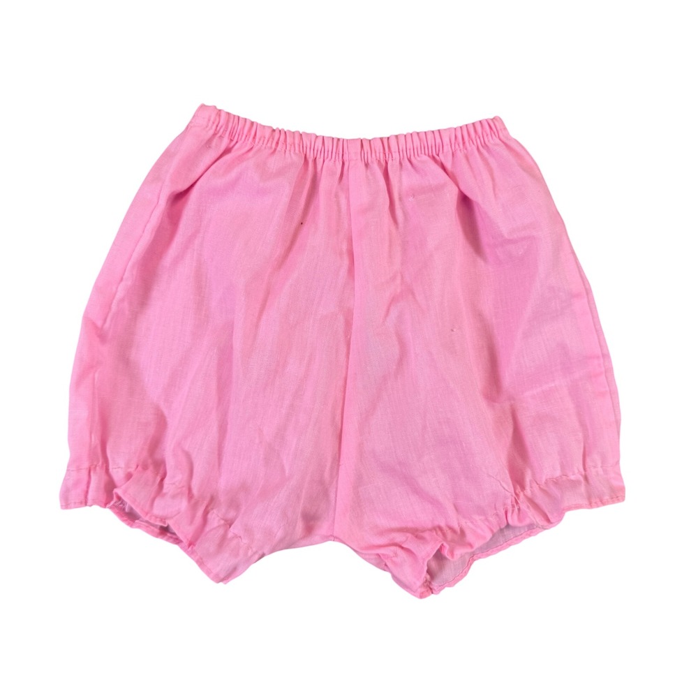 Vintage Pink Baby Bloomers Made in USA Ruffle Diaper Cover Size 9 Months